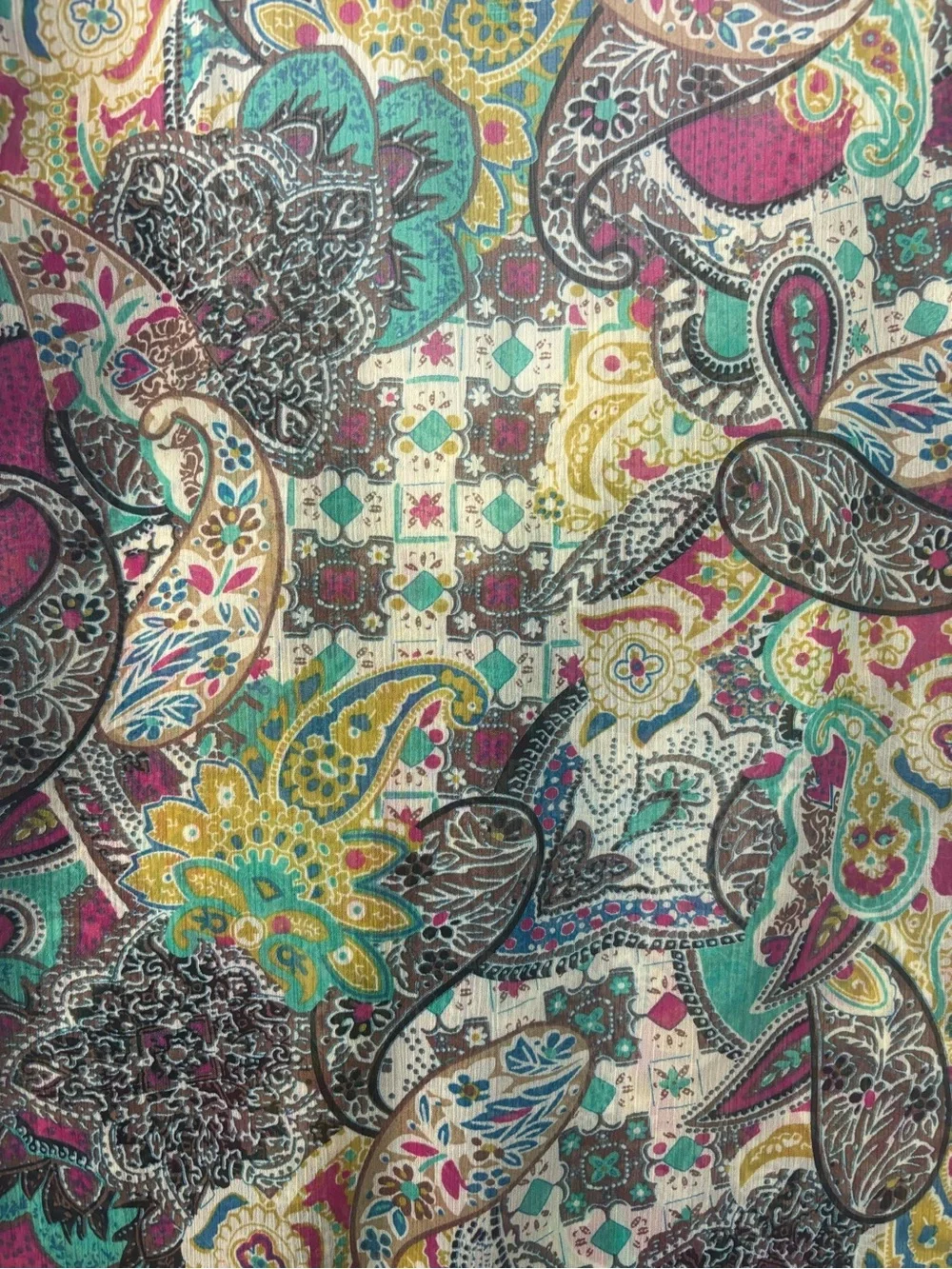 Six Degrees Top Womens Size Large Paisley Crochet Y2K 90s Shirt Tie Waist VTG